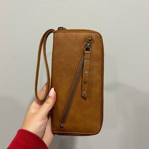 Free People Vegan Tan Wristlet